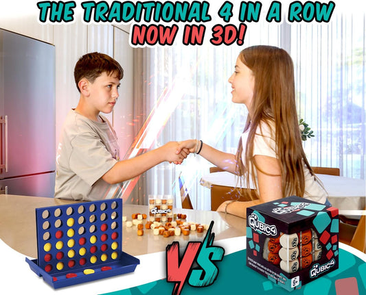 , a Unique 4 in A Row Game, 3D Strategy Board Game for Critical Thinking. The Classic Grid Game in a Sleek Acrylic Cube. Superbly Designed Wooden Cubes. Tactical Game Play for All Ages