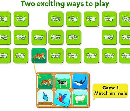 Skillmatics Memory Match - Animals, Fun & Fast Matching Board Game for Kids, Educational Preschool Game for Toddlers, Boys & Girls Ages 3, 4, 5, 6 & 7, Learning & Brain Development Toy