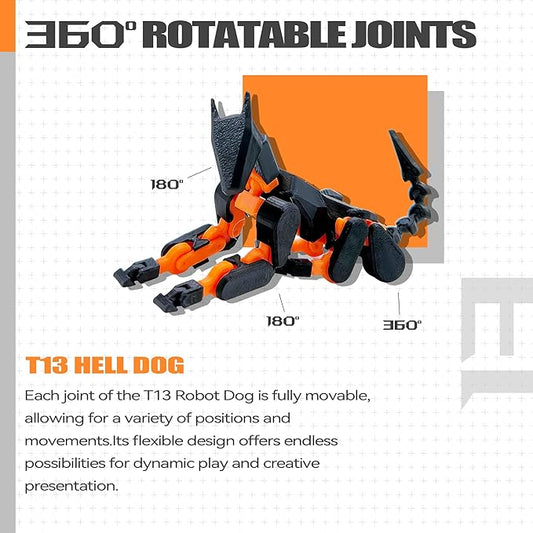 (Assembly Completed) Titan 13 Action Figure Set, 3D Printed Toys Robo 13 Dummy Action Figures (Black + Orange)