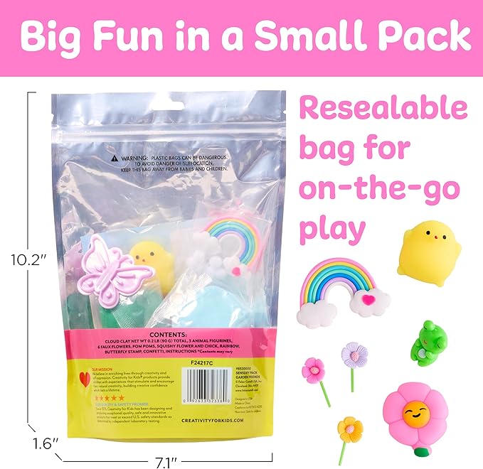 Creativity for Kids Sensory Pack: Garden Friends, Easter Basket Stuffers & Sensory Toys for Toddlers, Toddler Activities & Pretend Play Easter Crafts (Ages 3+)